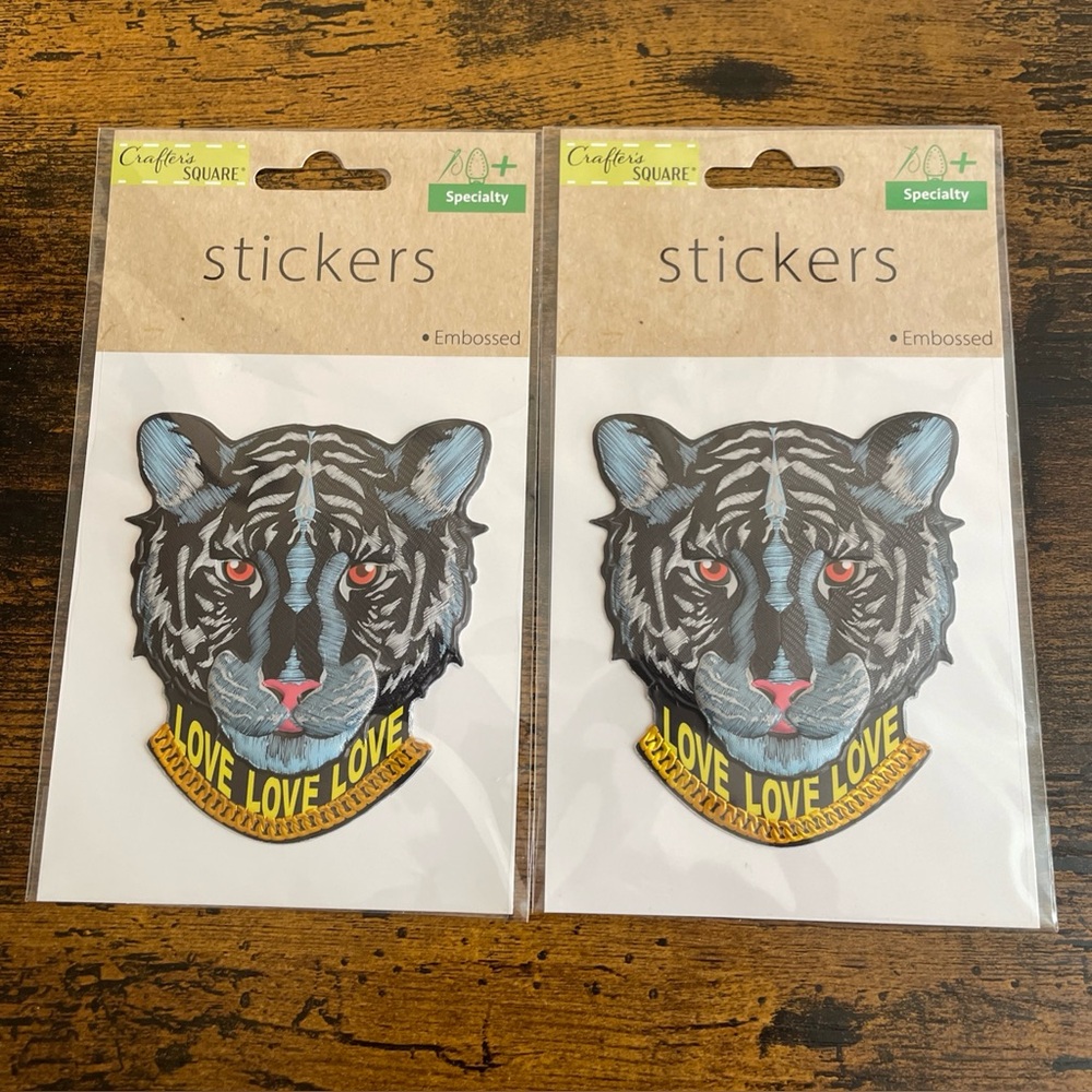 CRAFTER’S SQUARE Puffy Stickers Lot of 2 Cat Stickers